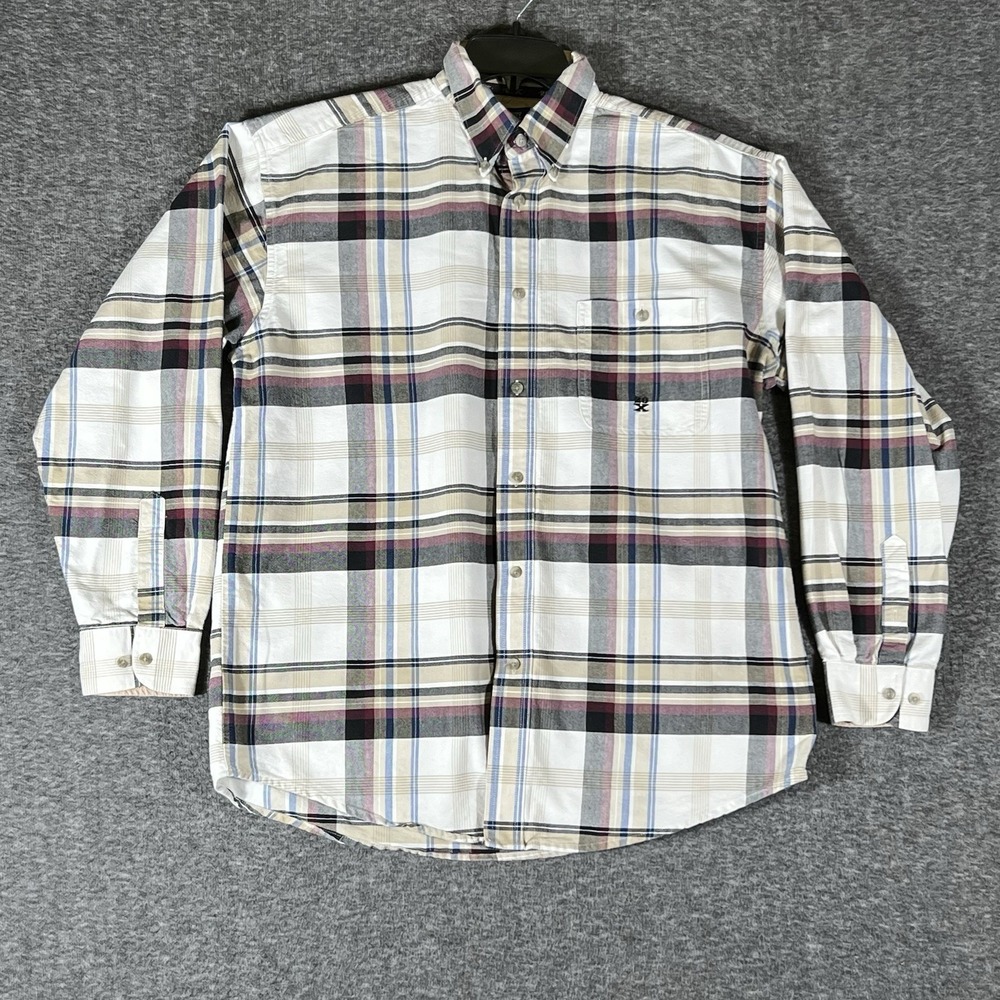 Wrangler Twenty X Western Muti Color Plaid Button Down Long Sleeve Mens L
